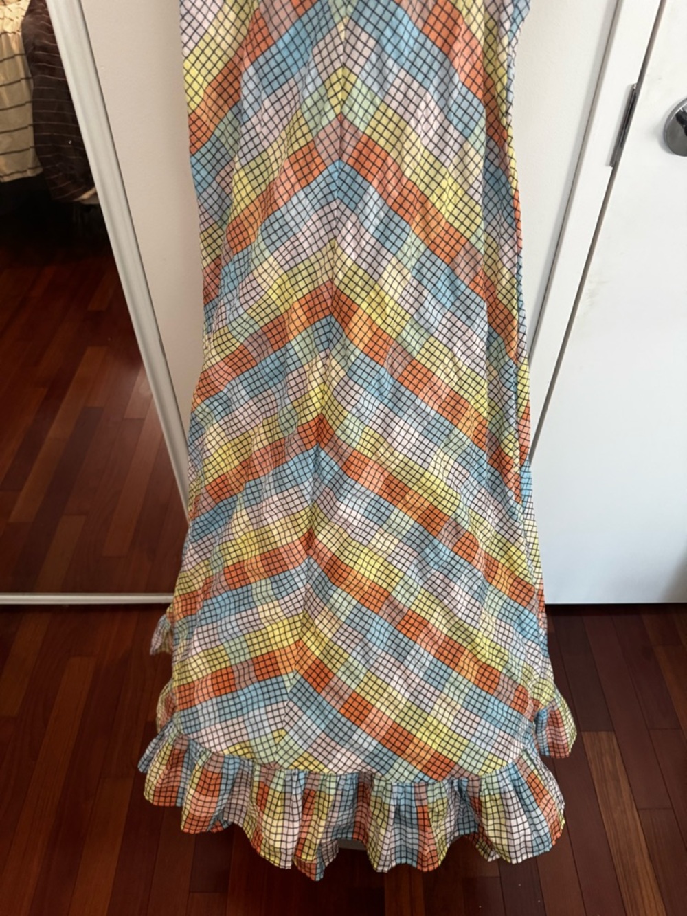 GANNI multicolor seersucker plaid dress - Picture 6 of 11